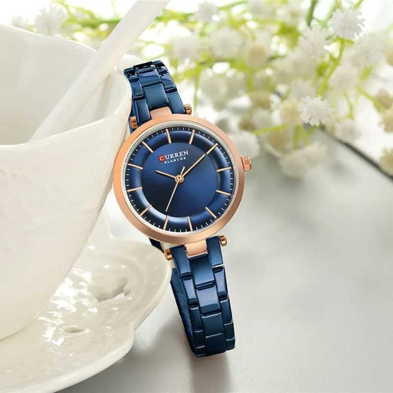 curren-mens-analog-watch-9054-royal-blue-2 CURREN 9054 Women’s Quartz Watch – Blue & Rose Gold