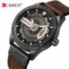 PU leather strap of CURREN 8301 men’s quartz wristwatch