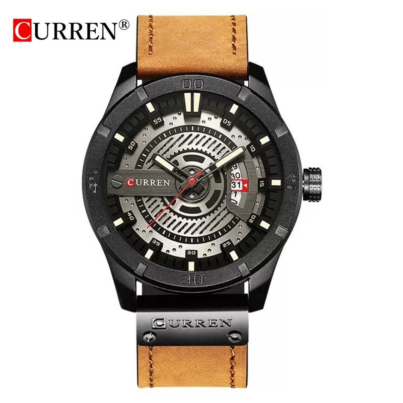 curren-mens-leather-belt-watch-8301-5 CURREN 8301 men’s quartz watch with PU leather strap