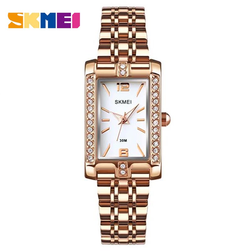 skmei-mens-analog-watch-1690-gold SKMEI 1690 Rose Gold Ladies Watch with Rhinestone Dial