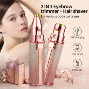2 In 1 Electric Eyebrow Trimmer rechargeable Makeup Eye Brow Epilator For Women Shaver