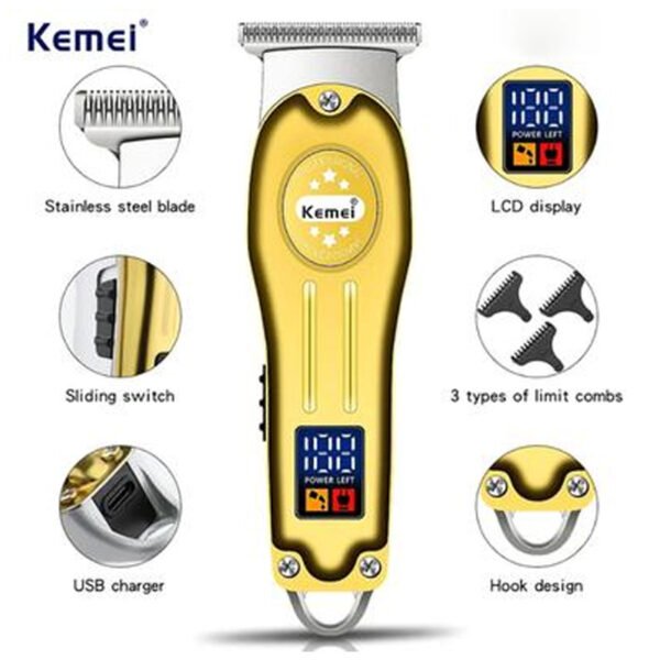 Kemei KM-678 portable rechargeable hair clipper and trimmer