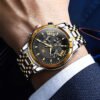 Elegant OLEVS 2892 men’s wristwatch luxury chronograph design silver