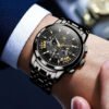 Elegant OLEVS 2892 men’s wristwatch luxury chronograph design black