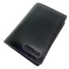 Buffalo leather men’s wallet black front view – Model B48