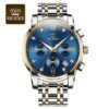 OLEVS 2858 men’s stainless steel analog watch front view